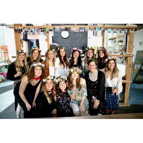 Floral head piece class for hens party