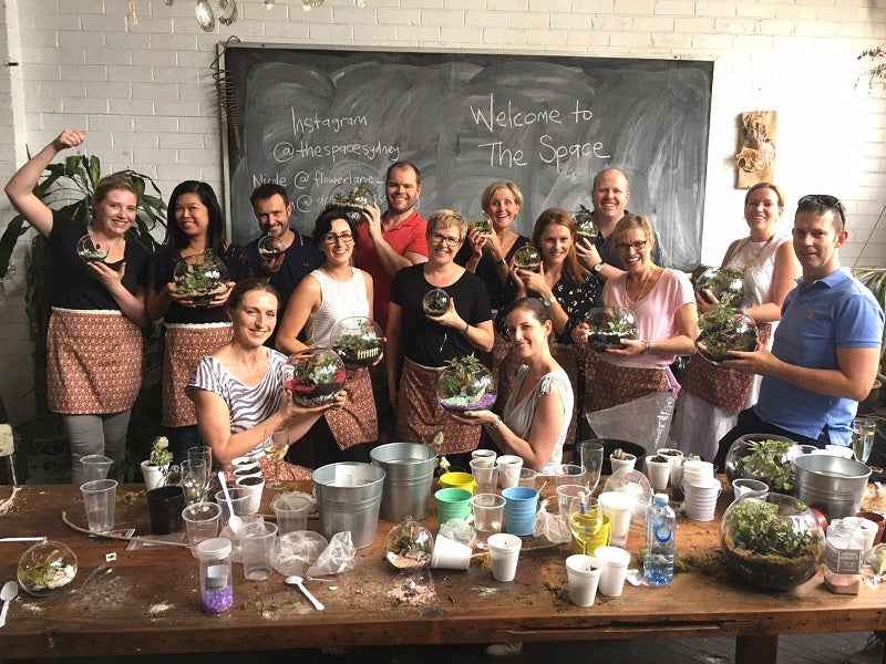Team Building terrarium workshop with Commonwealth Bank Corporate Team