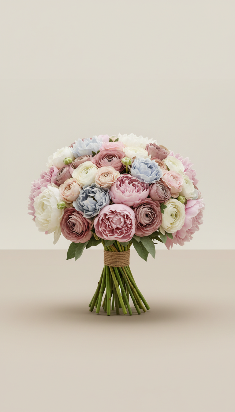 Fresh Peony and Ranunculus Stem Bundle