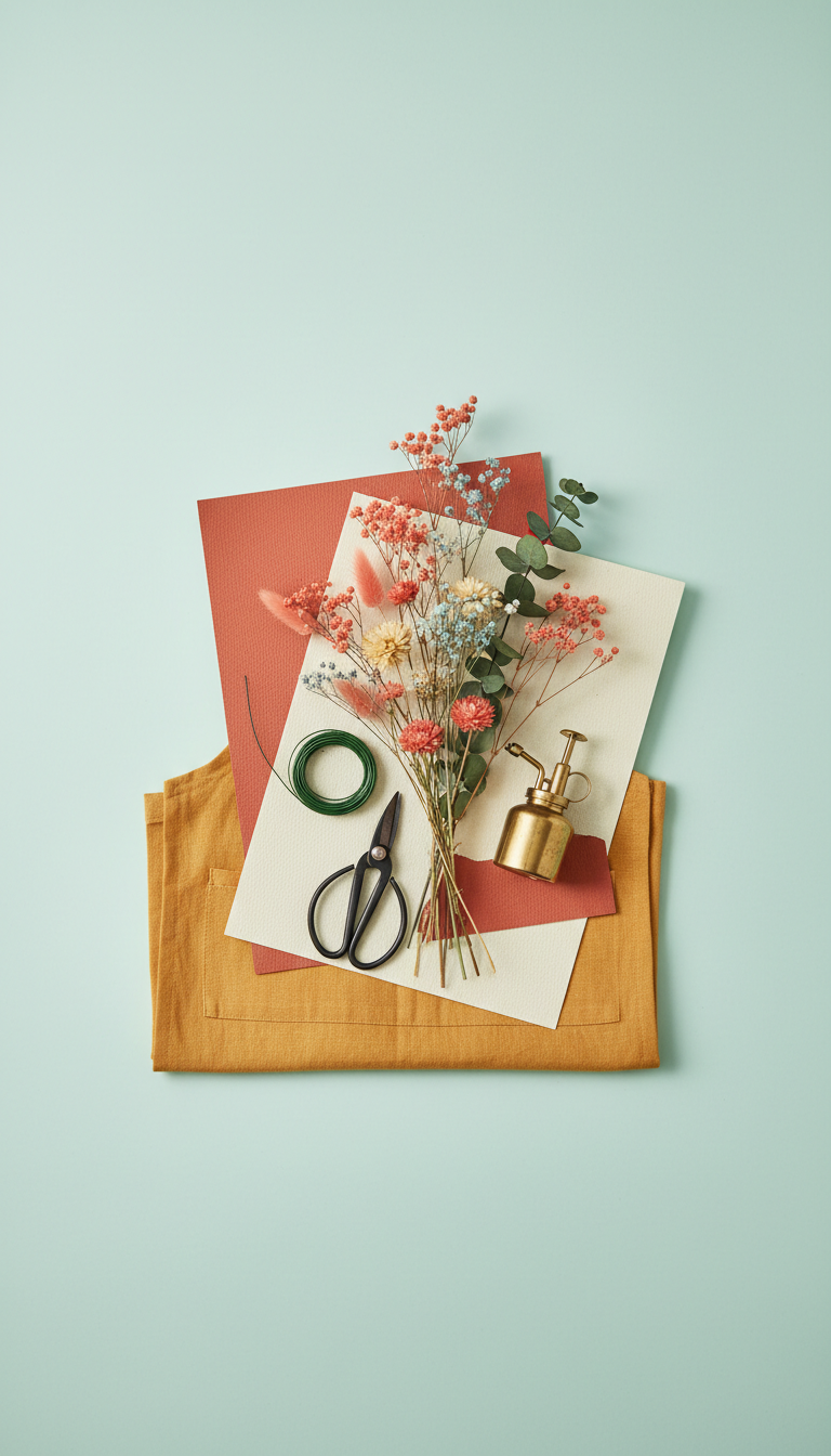 Textured Materials Set With Linen Apron