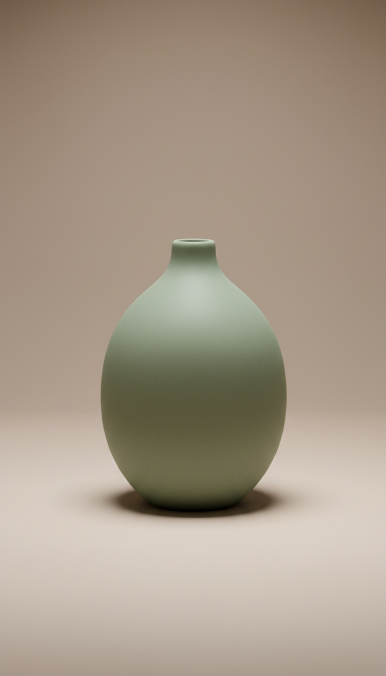 Matte Ceramic Vase in Muted Sage